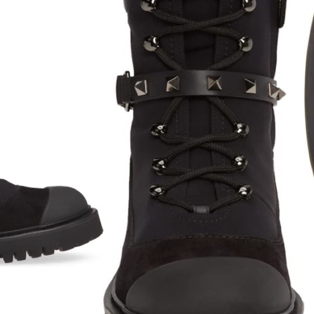 Valentino garavani rockstud cap toe combat boot - Picture 4 of 11